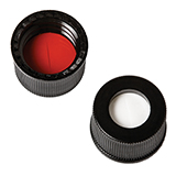 10mm Cap (black) with Septa Red PTFE/Silicone 0.060" w/Slit, pk.1000